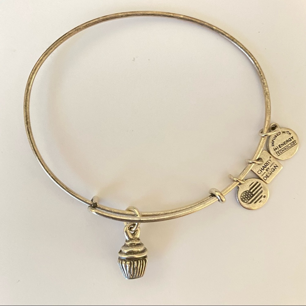 •Alex and Ani cupcake charm bangle•